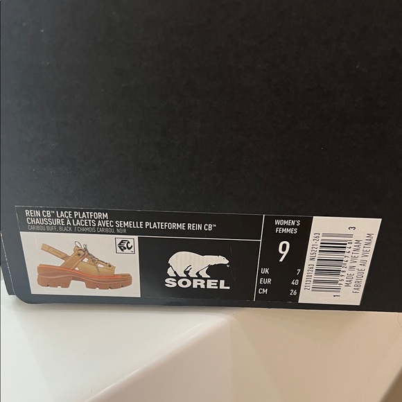 Sorel Women's Tan and Orange Platform Sandals - Picture 2 of 5